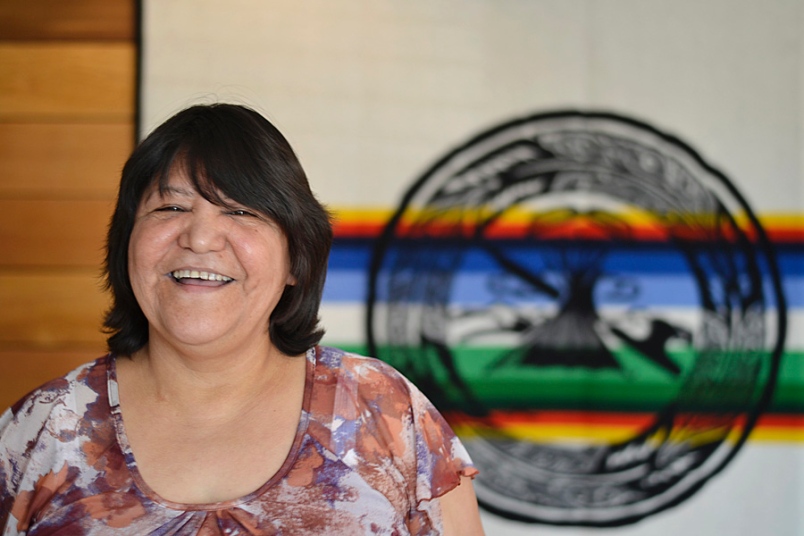 Photo by Carl BR Johnson -- Theresa Gladue at the Northern Lights College. She won the Women of the North Aboriginal Woman of Distinction Award in 2013.