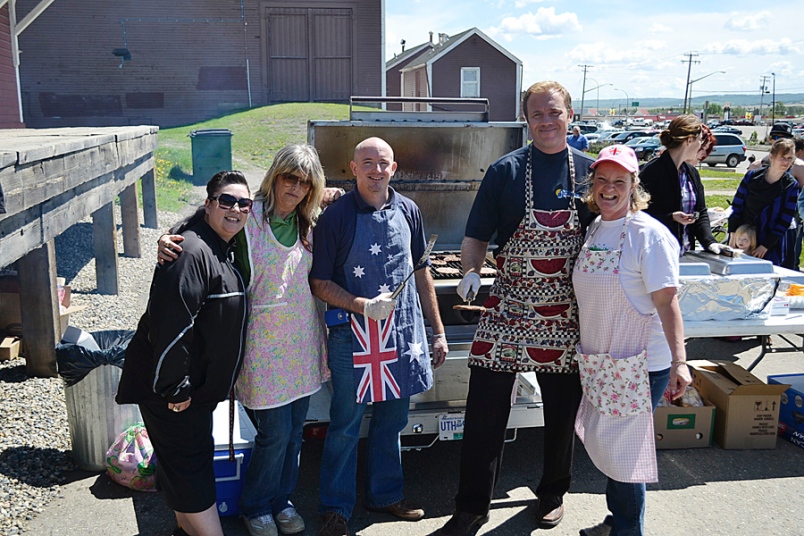 Photo by Carl BR Johnson -- From left to right, Stacey Sevilla, Melanie Turcotte, Duncan Redfearn, Matthew MacWilliam and Shaely Wilbur all were on hand to organize and to help out in Access Awareness Day in the form of a barbecue.
