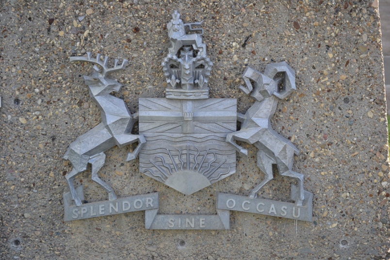 Photo by Carl BR Johnson -- An emblem on a provincial government building.